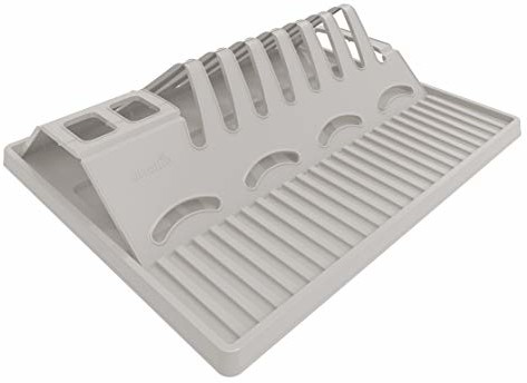 Rotho Spacewonder składany ociekacz do naczyń, tworzywo sztuczne (PP), nie zawiera BPA, szary, (39,0 x 32,0 x 2,0 cm)