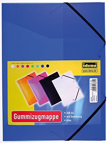 Idena Idena 213371 - teczka gumowa, do formatu DIN A4, z polipropylenu, półprzezroczysta niebieska, 1 sztuka 213371