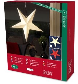 Konstsmide 2964  500 gwiazda papierowa w kolorze czerwonym, 70 x 70 cm/do użytku wewnątrz pomieszczeń (IP )/230 V/wewnętrznych bez źródeł światła/z kablem/wył./białe 2964-500