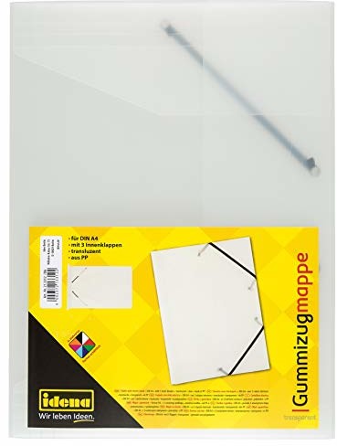 Idena Idena 213312 - teczka gumowa, do formatu DIN A4, z polipropylenu, przezroczysta, 1 sztuka 213312