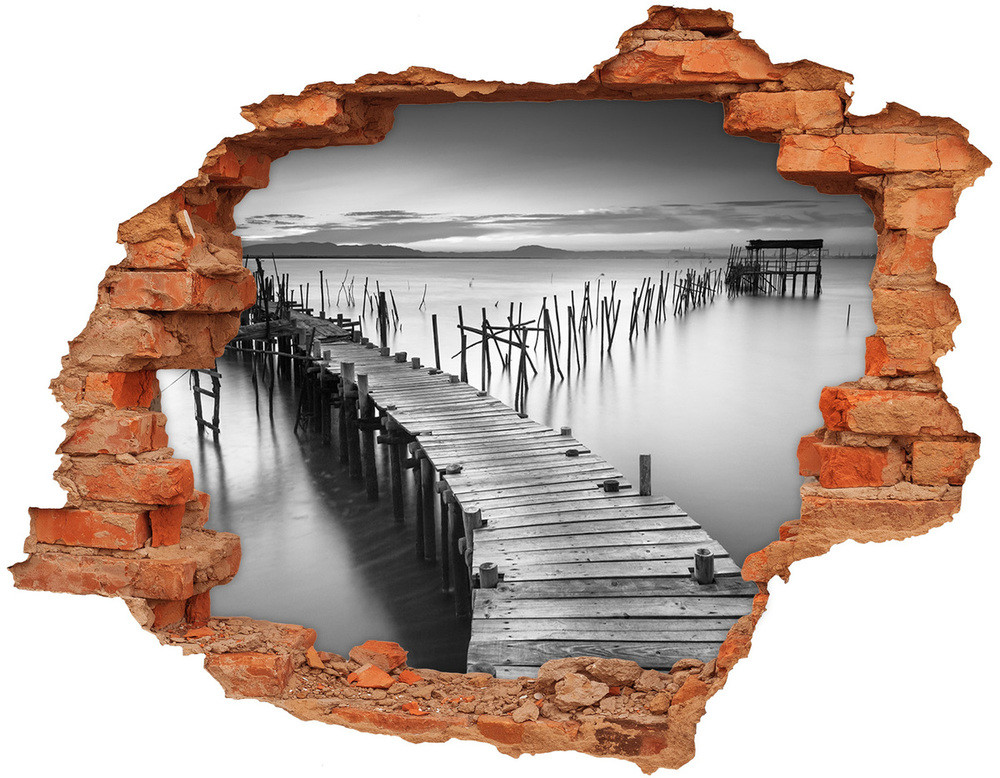 Wallmuralia.pl Samoprzylepna dziura na ścianę Drewniane molo