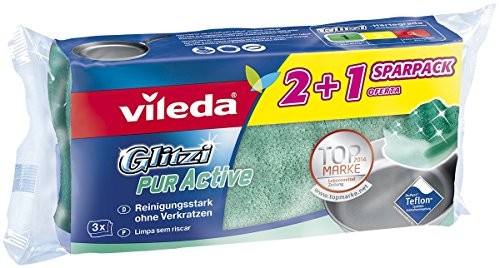 Vileda Glitzi PUR Active środek do czyszczenia naczynia, garnka 24er zapas Pack (8 X 3 sztuki) 442