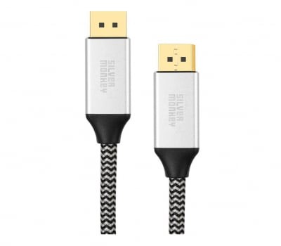 Silver Monkey Silver Monkey Kabel DisplayPort 1.4 w oplocie 3m srebrny