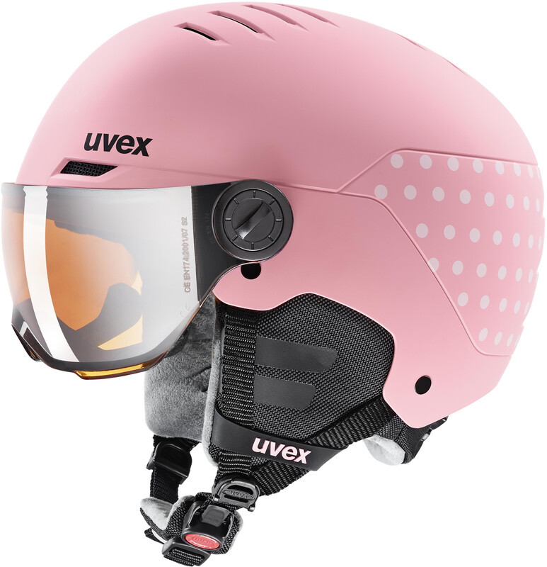 Uvex Rocket Visor Helmet Kids, różowy/biały 54-58cm 2021 Kaski narciarskie S5662635005