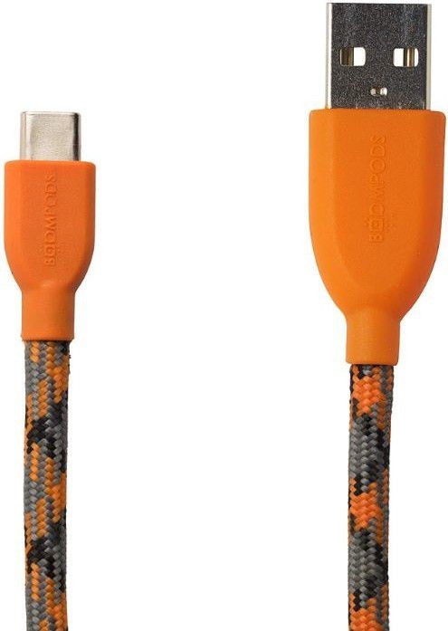 Boompods Kabel pleciony Typ C - USB A USB 3.1 1m pomarańczowy