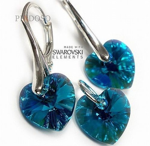 Arande OKAZJA SWAROVSKI piękny komplet SREBRO serce kolory 700197
