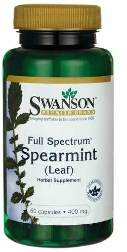 SWANSON Mięta zielona Full Spectrum Spearmint Leaf 400mg 60 kapsułek