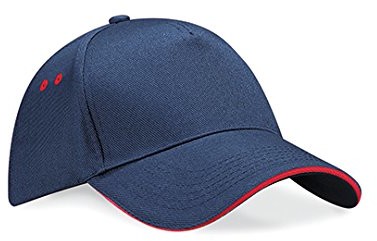 Ultimate Beechfield 5 panel Cap Sandwich Peak, rozmiar: one size, kolor: granatowy/Classic Red B015CFNA-CSR
