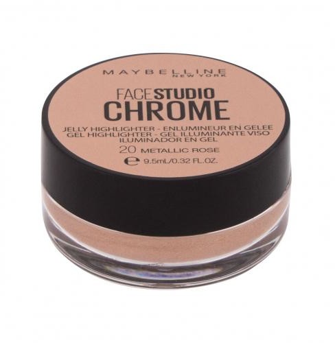 Maybelline Maybelline FaceStudio Chrome rozświetlacz 9,5 ml dla kobiet 20 Metallic Rose