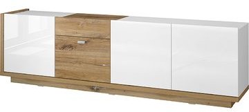 Helvetia Komoda RTV LARS 41 Biały + dąb Flagstaff jasny 249FKX41