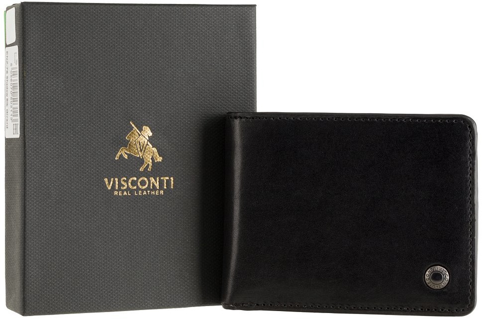 Visconti Czarny skórzany portfel męski ENZ-78 RFID ENZ-78