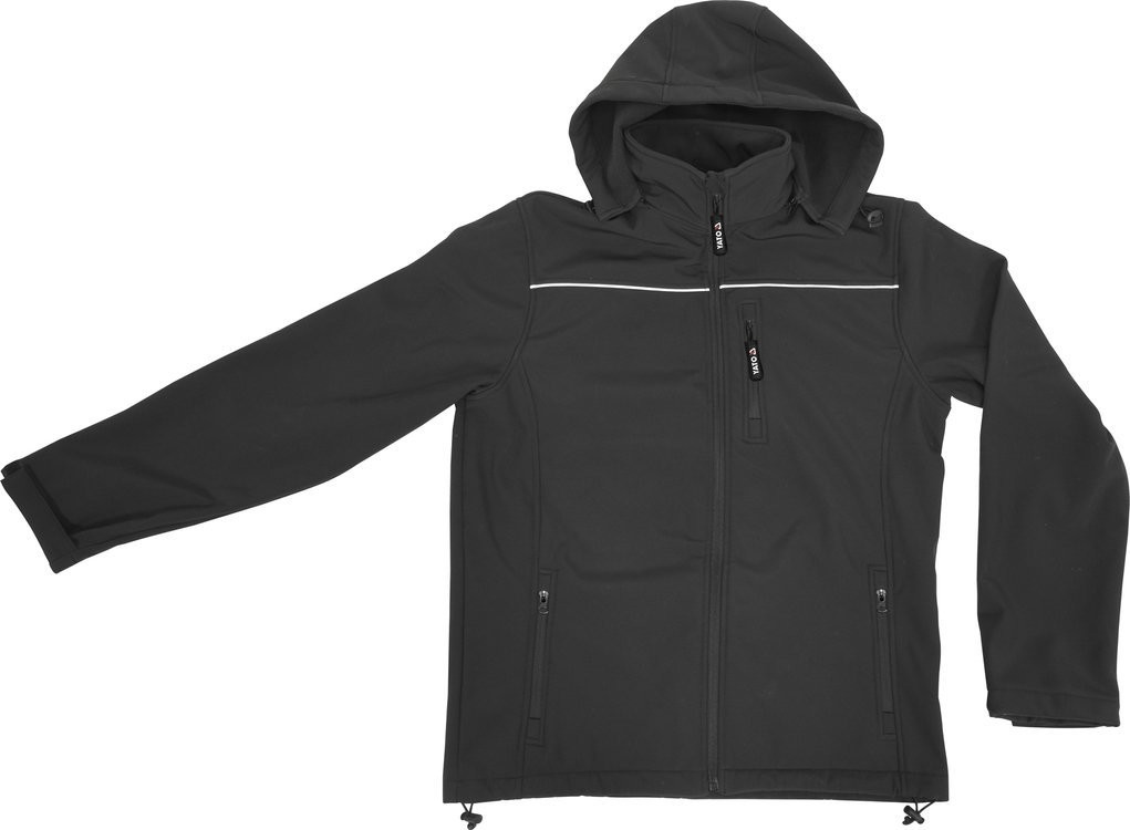 Yato KURTKA SOFTSHELL Z PRZYPINANYM NA ZAMEK KAPTUREM CZARNA ROZ M