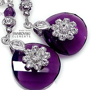 Swarovski KOLCZYKI AMETHYST MILO SREBRO