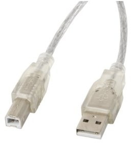 LANBERG LANBERG Kabel USB 2.0 AM-BM 5M Ferryt przezroczysty (CA-USBA-12CC-0050-TR)