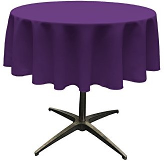 LA Linen La Linen poliester poplin Round tablecloth, 51