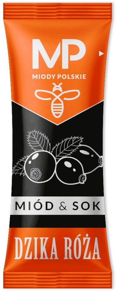Miody Polskie Sp. z o.o. Miód & Sok, dzika róża 6g x100 szt. - 1 op.