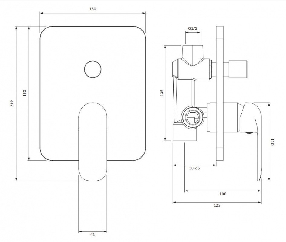 Omnires Sacramento Bateria wannowo-prysznicowa podtynkowa chrom/biała SC2335XCRB
