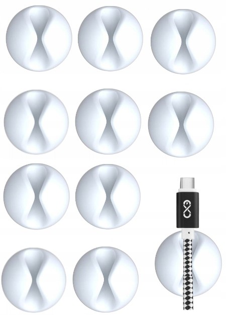 Samoprzylepny uchwyt klips do kabli 10szt