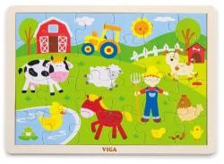VIGA 50197 Puzzle na podkładce 24 elementy farma