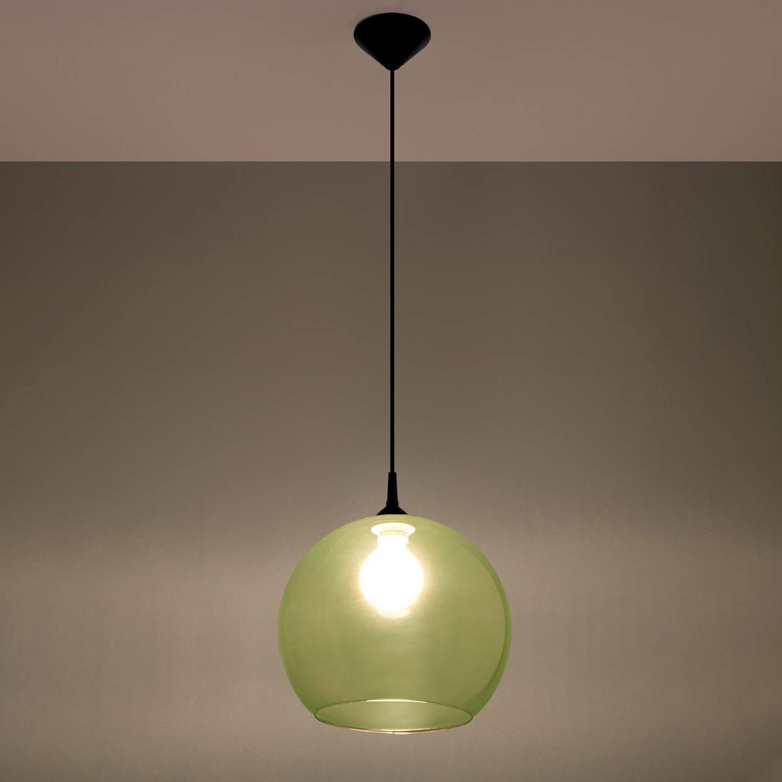Sollu Lampa wisząca Colour szklany klosz zielony