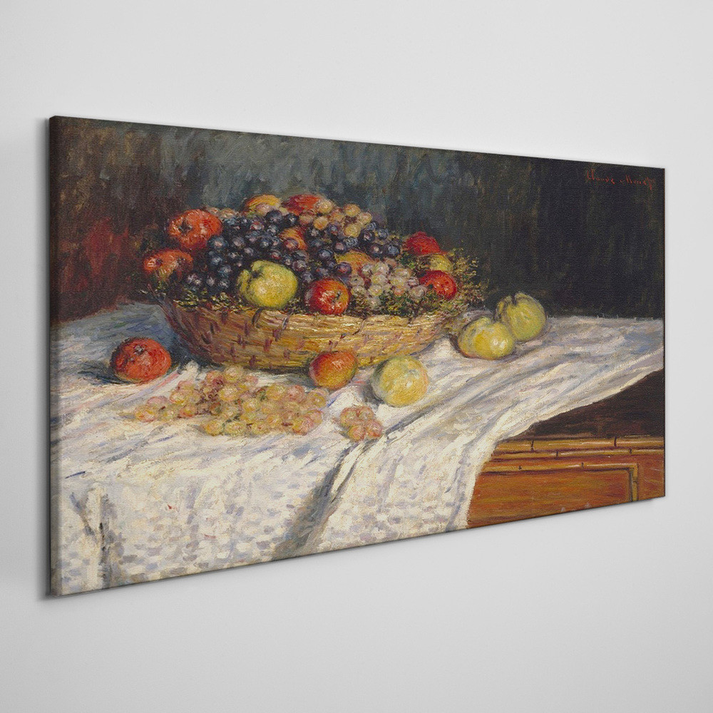 PL Coloray Obraz Canvas Jabłka i Winogrona Monet 140x70cm