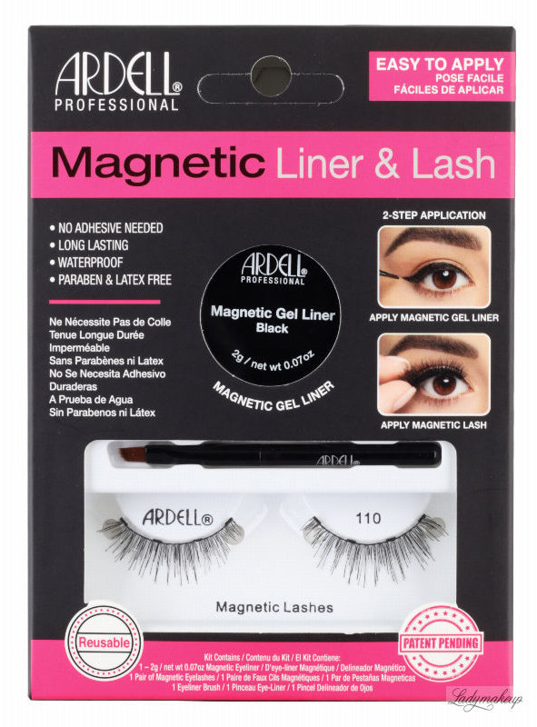 Ardell MAGNETIC LINER & LASH - Zestaw sztucznych rzęs z magnetycznym żelowym linerem - 110