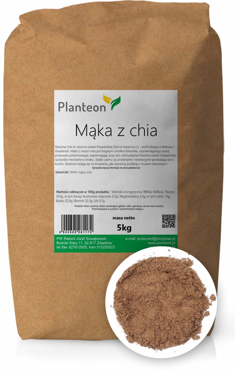 Planteon Mąka z chia 5kg 2-0127-03-6