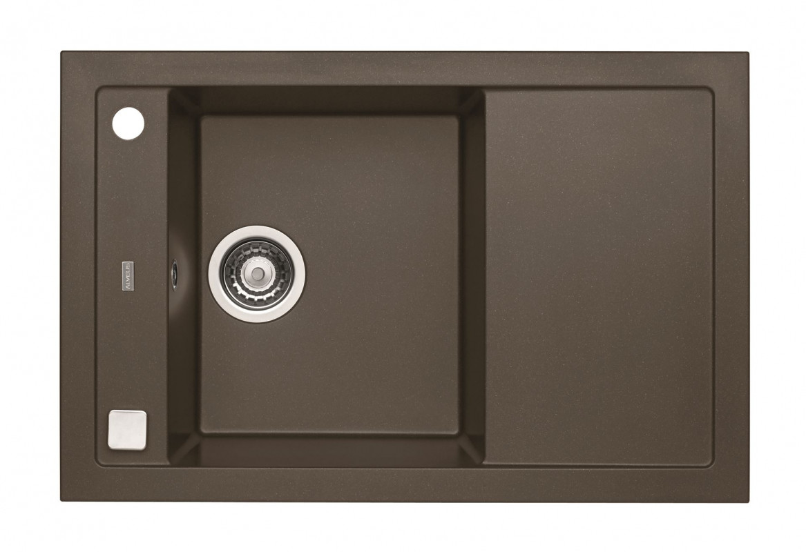 Alveus Granital Plus Formic 30 Zlewozmywak granitowy 76x50 cm 1-komorowy z ociekaczem chocolate 4403003