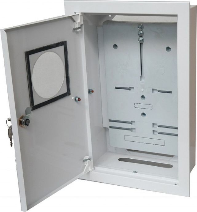 Alfako Alfako Rozdzielnica podtynkowa metalowa 1x3F na licznik elektroniczny zamek okienko RAL 9003 A-RW19E A-RW19E