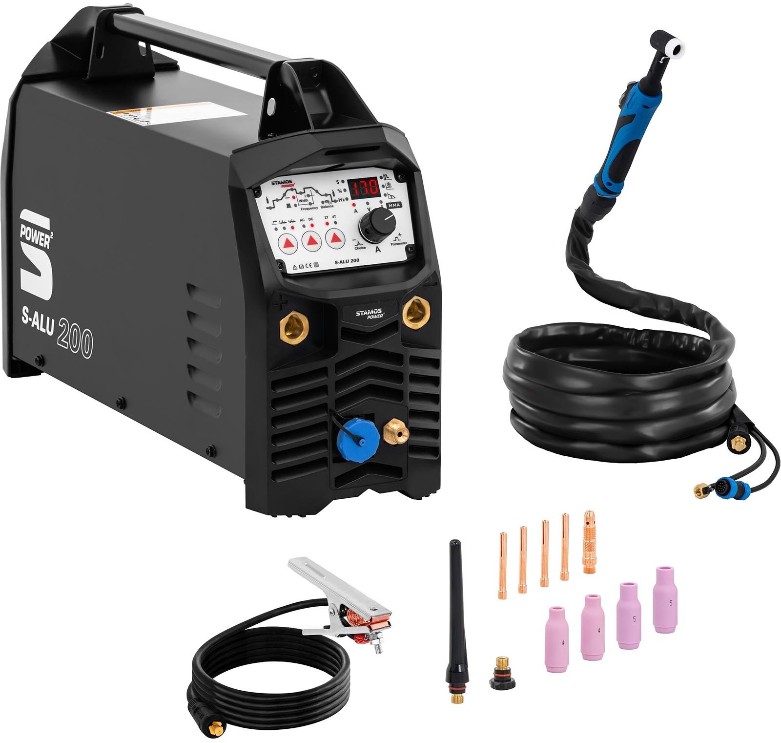 Stamos Power Power Spawarka do aluminium - TIG AC/DC - 200 A - cyfrowa - MMA - Puls S-ALU 200 S-ALU 200