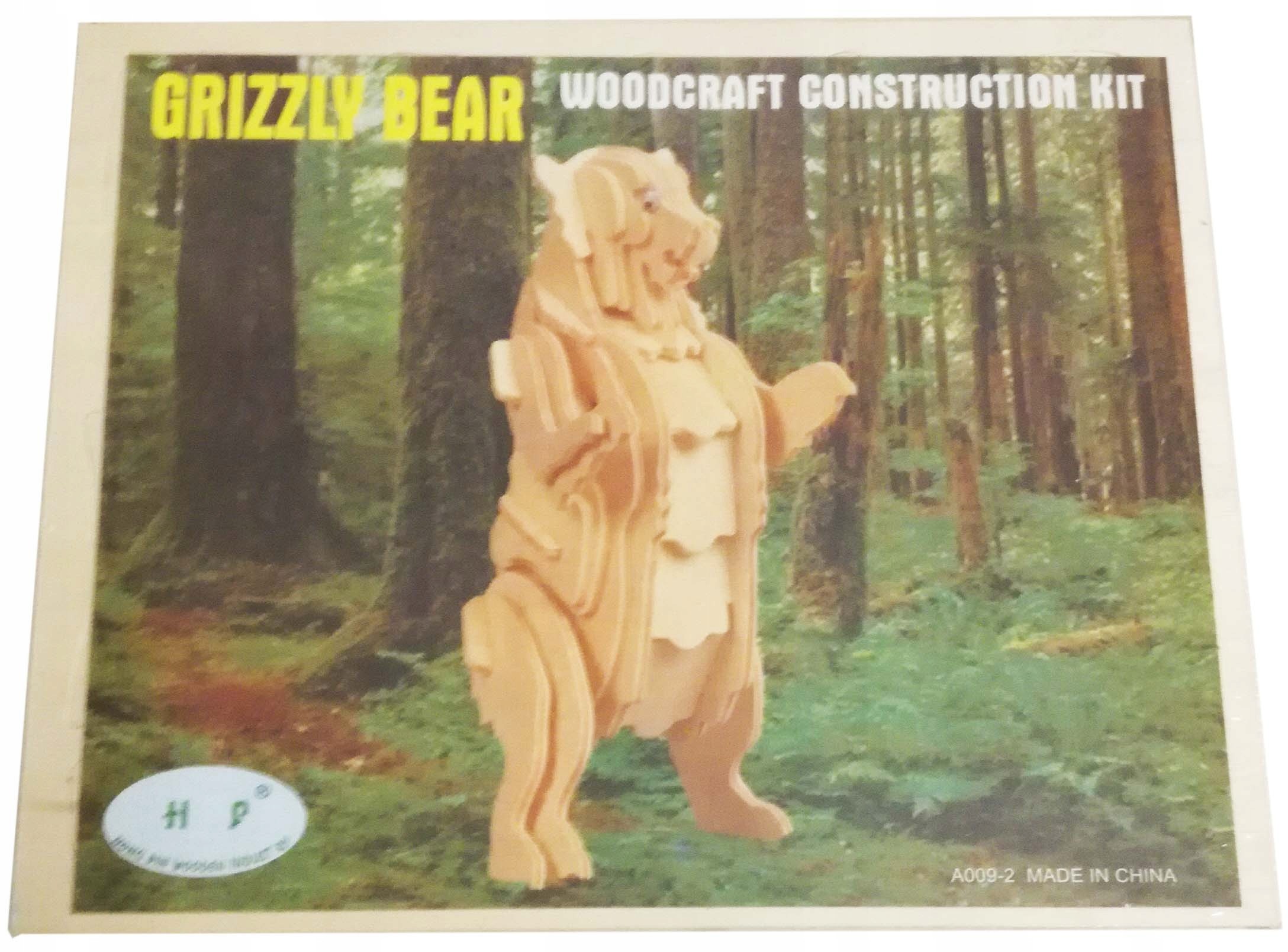 Drewniane Puzzle Przestrzenne 3D - Niedźwiedź