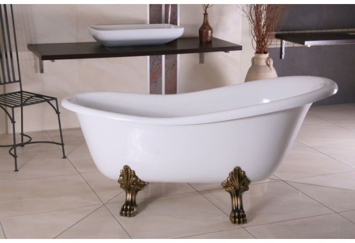 Balexim Retro 147 147x71 cm biała nogi chrom BALRET147C
