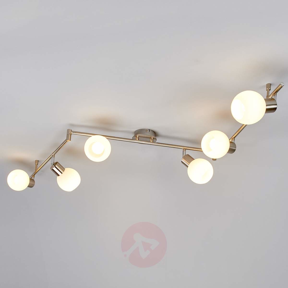 Lampenwelt ELAINA - lampa sufitowa LED, 6-pkt., matowy nikiel