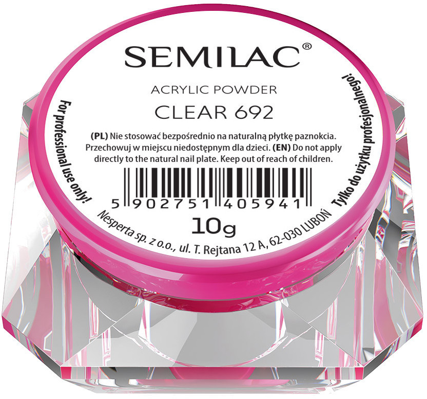 Semilac Acrylic Powder 692 Clear 10g 5902751405941