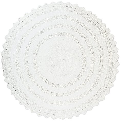 DII oceanique można prać w pralce, 100% tkany bawełna okrągły dywanik łazienkowy miękkie i chłonne, blisko Vanity, wannie lub pod prysznic, 71,1 cm Dia, Mauve CAMZ35690