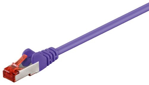 Wentronic 95480 kabel sieciowy Cat6 S/FTP (2 X wtyk RJ45, PIMF podwójnie ekranowany) Fioletowy 95480