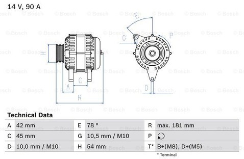BOSCH Alternator 0 986 042 091