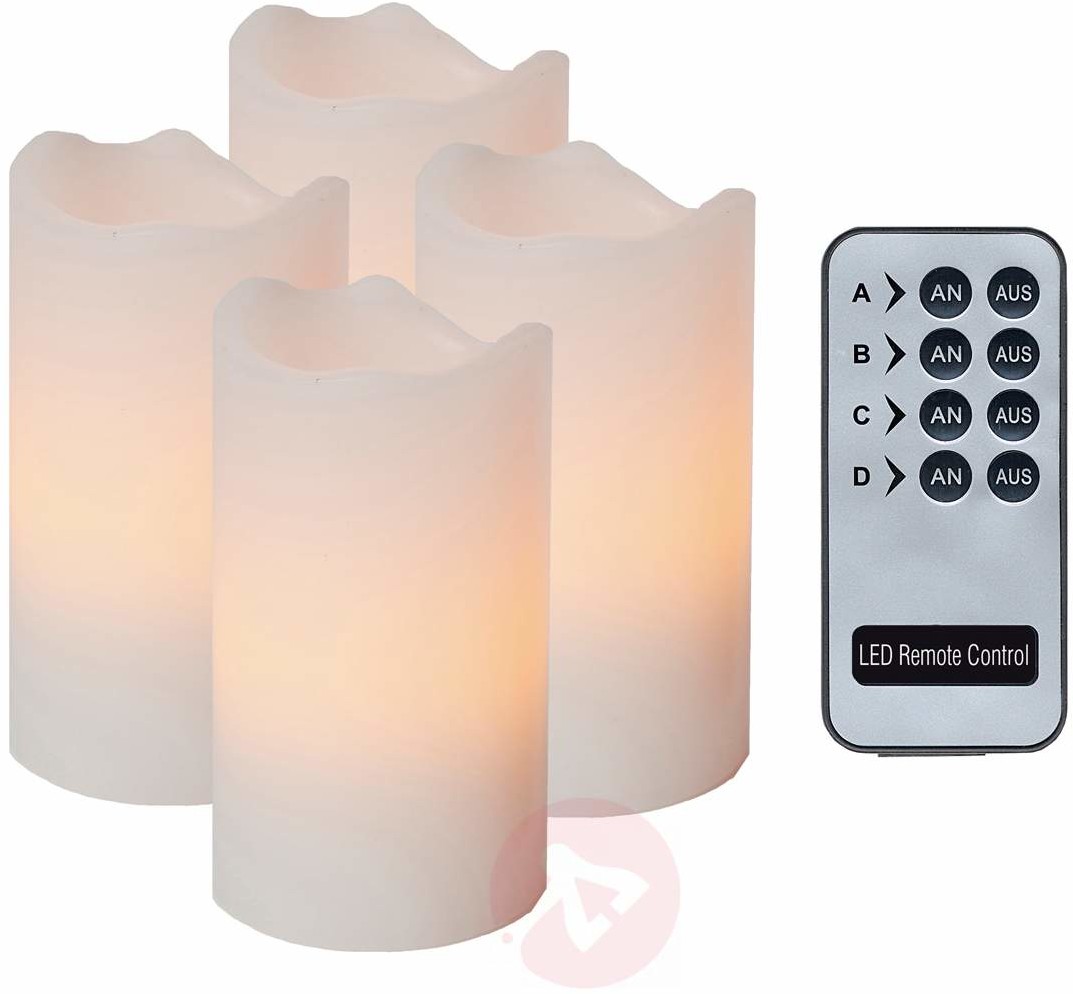 Best Season Zestaw 4-cz- Candle LED - świece z pilotem biały