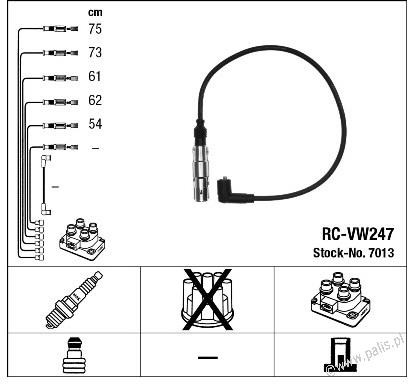 NGK Przewody zapłonowe 7013 RC-VW247