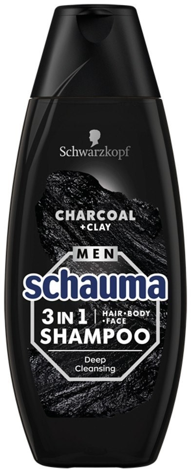 Schwarzkopf Schauma Men Szampon oczyszczający 3w1 Charcoal 400ml 117251