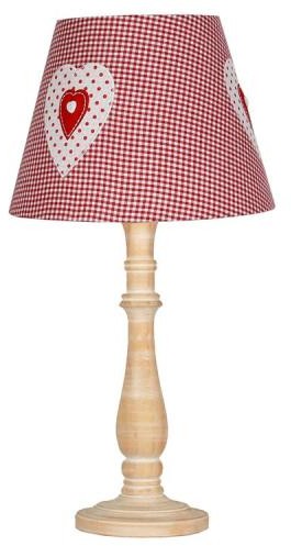 Candellux Lighting lampka nocna SWEET 41-64196 drewniana podstawa różowy abażur do pokoju dziewczynki 41-64196