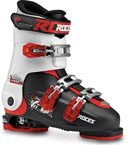 ROCES Kinder Idea Free 22.5-25.5 dziecięce buty narciarskie z regulowaną długością, czarny 450492-014 black-white-red