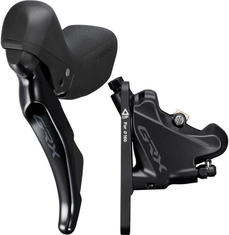 Shimano GRX ST-RX400/BR-RX400 Hamulec tarczowy Przednie koło 2-rz., black 2020 Hamulce tarczowe I-RX400DLF6SC100A