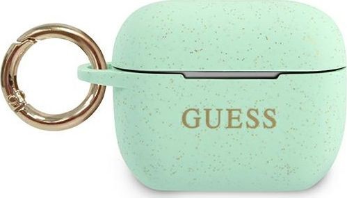 Guess Guess GUACAPSILGLGN AirPods Pro cover zielony/green Silicone Glitter GUACAPSILGLGN