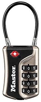 Master Lock 4697eurdnkl kłódka TSA zamek szyfrowy do walizki, srebrny