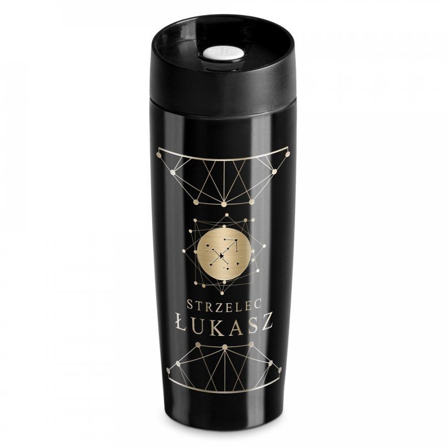 Murrano Kubek Termiczny Termos Czarny Znak GRAWER KUB-C-032