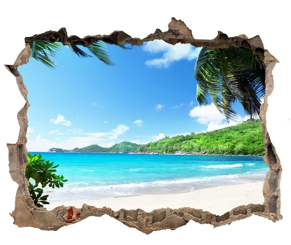 Wallmuralia.pl naklejka fototapeta 3D widok Seszele plaża