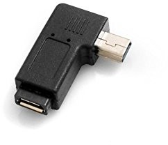 System-S Micro USB female to Mini-USB wtyczka kąt 90 ° stopni po prawej stronie śrubami pociągowymi wtyk kątowy wtyk adapter 54042535