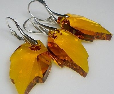 Arande Swarovski Komplet Srebro Listki Certyfikat 2168146626