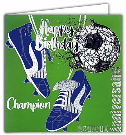Afie Kartka, kwadratowa, szczęście, urodziny, Happy Birthday, piłka nożna, buty z korkami 22032